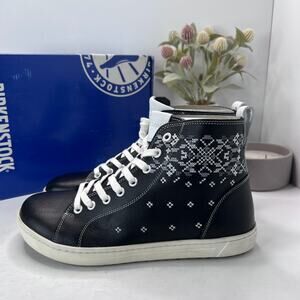 Birkenstock Bartlett Leather High-Top Sneakers Black 1006990 Women 10/Men 8 NWB